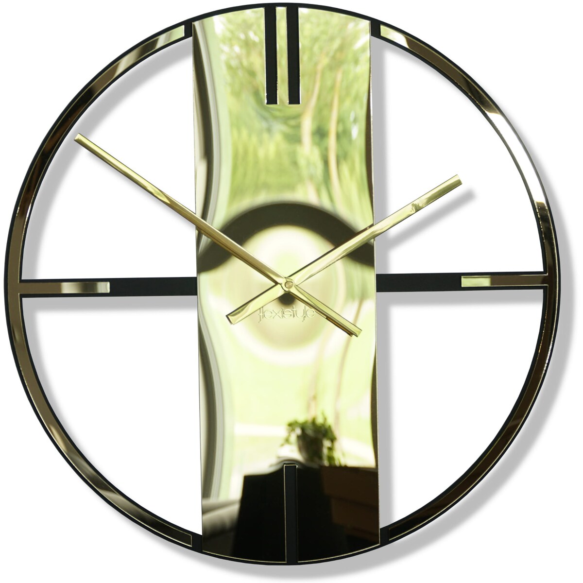 Metalowy zegar ścienny złoty Unique 50cm