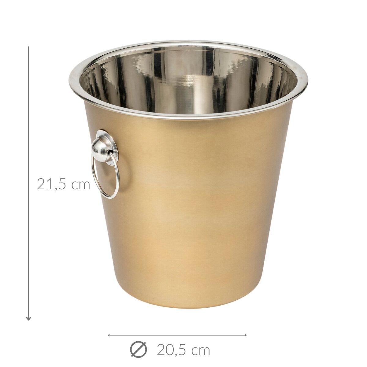 Cooler wiaderko CHAMP, kolor złoty, stal nierdzewna