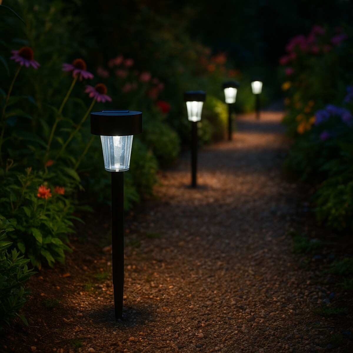 Lampka Solarna Ogrodowa  Słupek Do Wbicia W Ziemię Zewnętrzna Latarnia