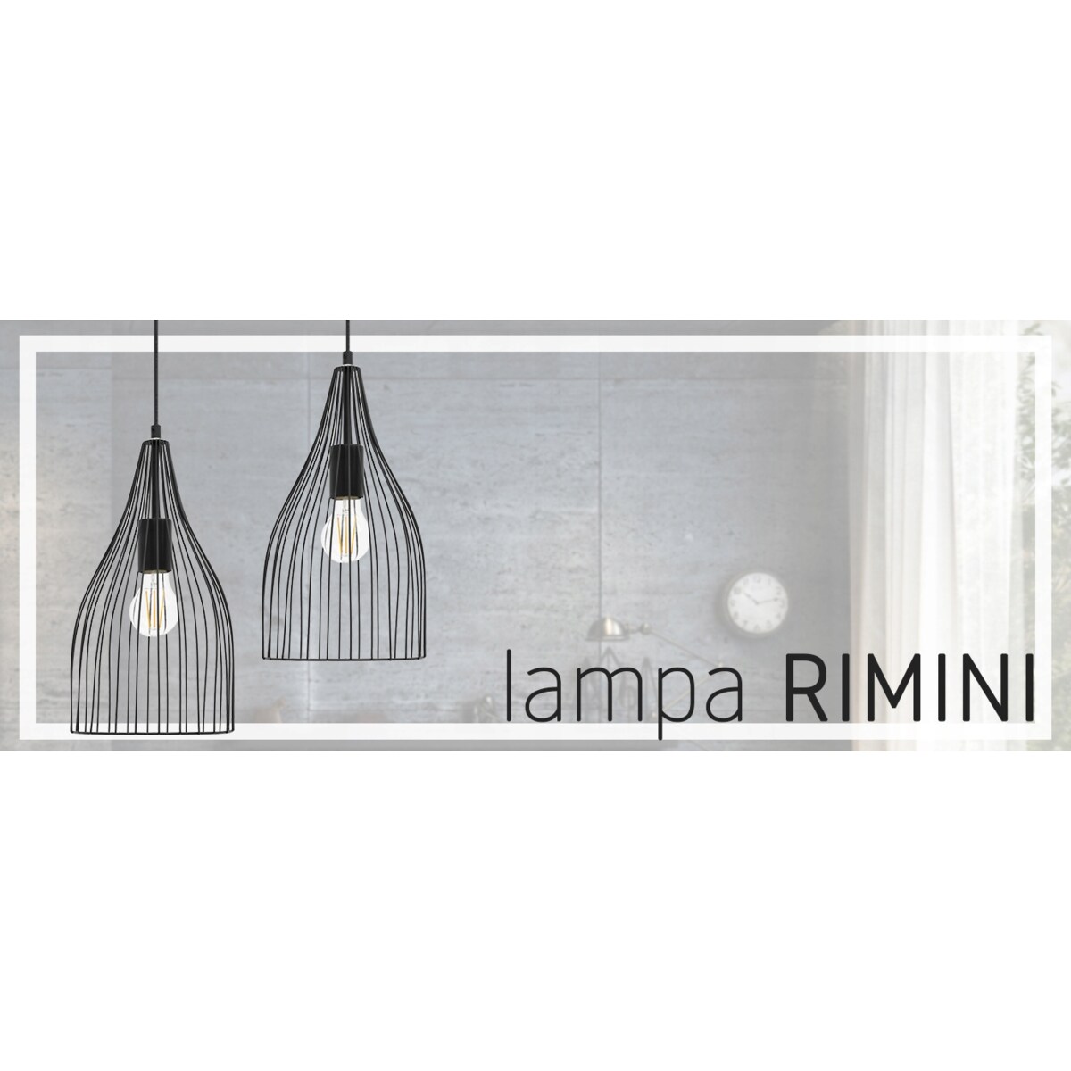 Lampa Sufitowa Wisząca Loft E27 Rimini Retro Black
