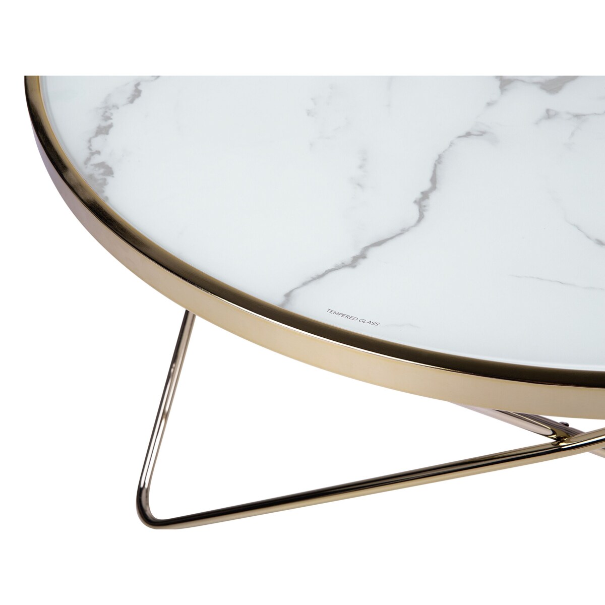 Stolik kawowy efekt marmuru biało-złoty MERIDIAN II