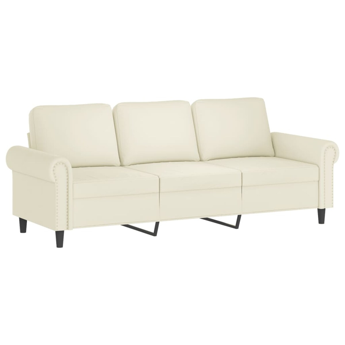 vidaXL 3-osobowa sofa z poduszkami, kremowa, 180 cm, aksamit