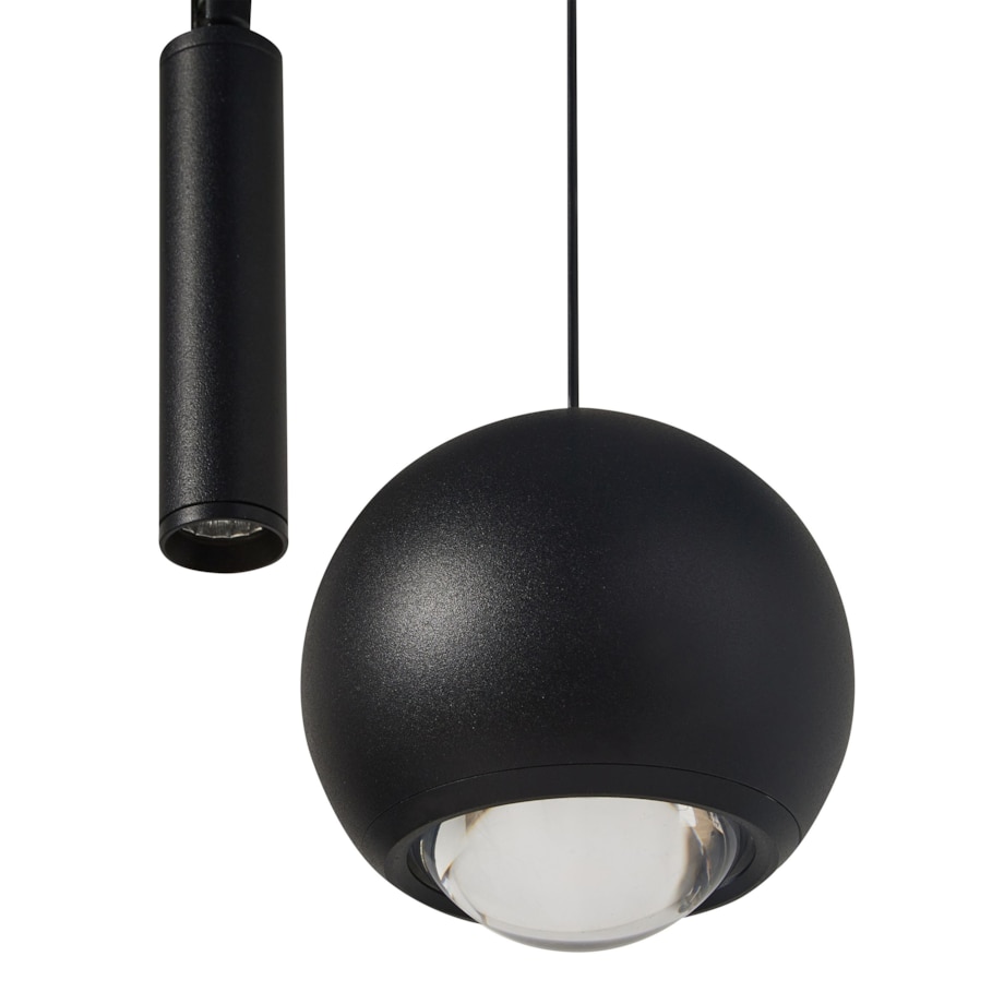 Lampa wisząca LED metalowa 2-punktowa czarna MABOLE