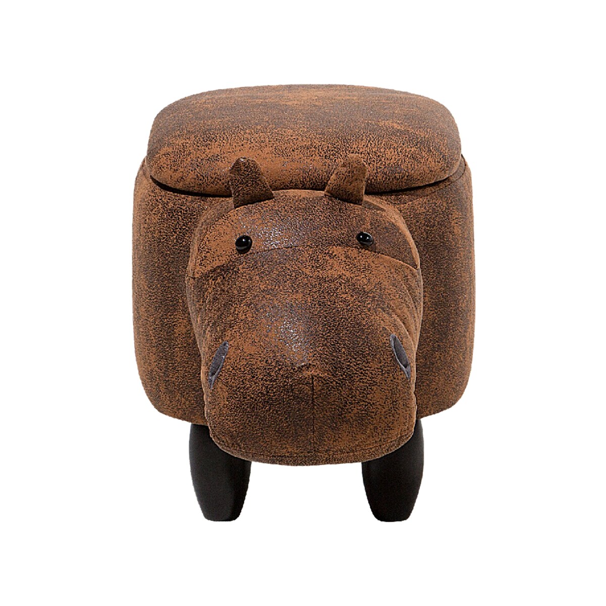 Pufa zwierzak ze schowkiem ekoskóra brązowa HIPPO