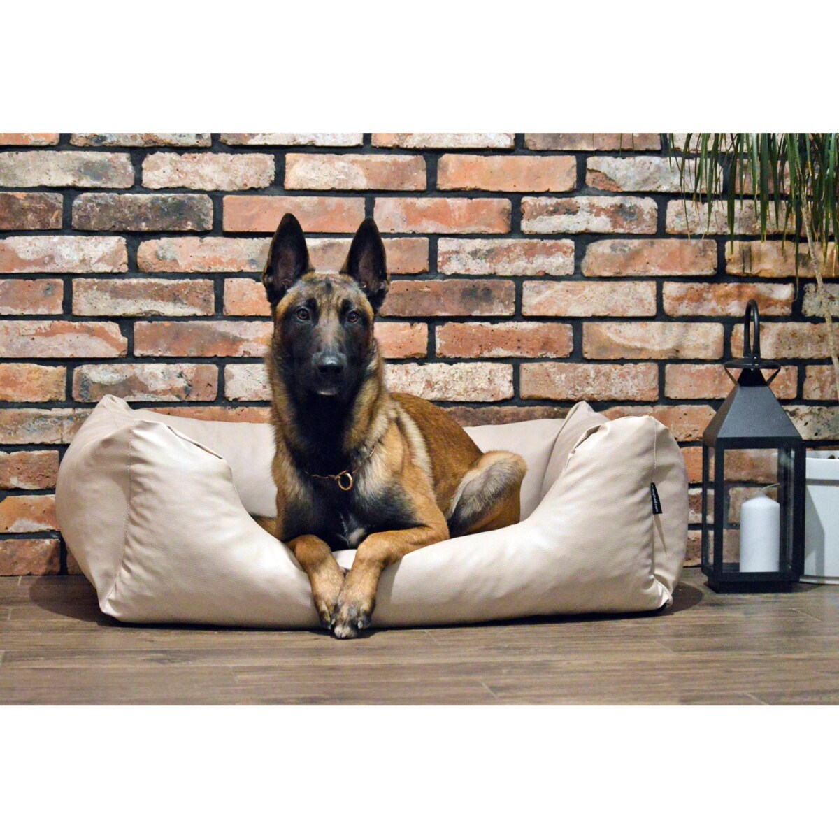 Legowisko dla psa z ekoskóry MARIO, 140x110 cm, Beż