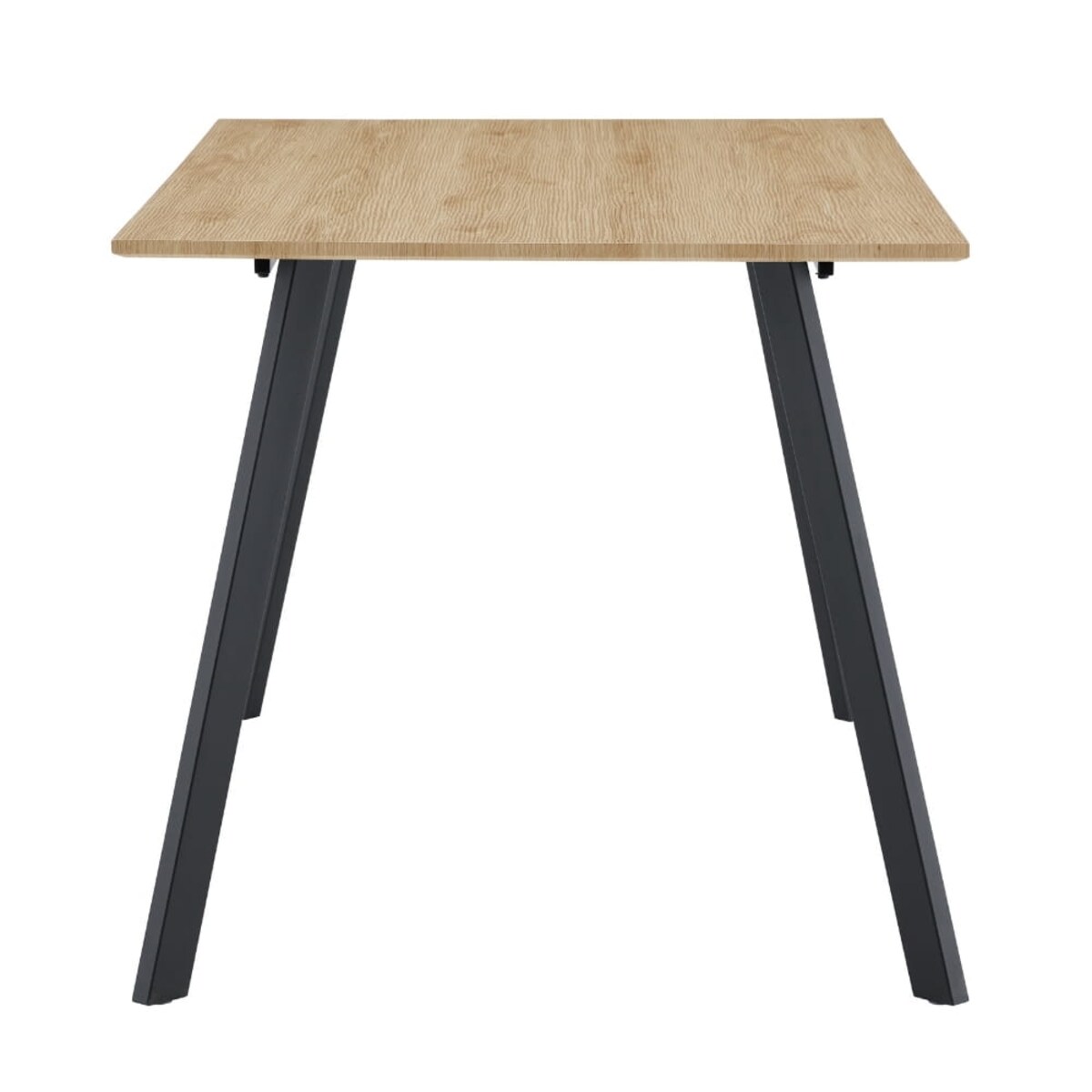 Stół prostokątny loft 120x80 Floriano, jasne drewno, czarne metalowe nogi