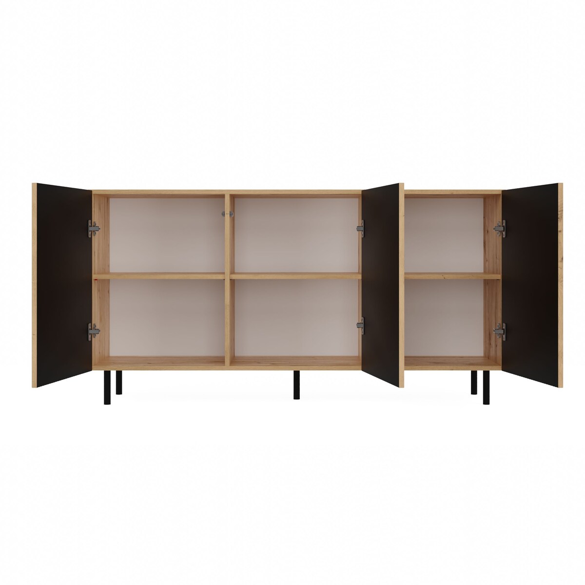 KOMODA KAMA3 SLIM RYFLOWANY FRONT LAMELE DĄB ARTISAN