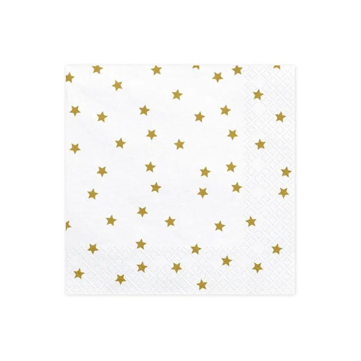 Serwetki papierowe białe w złote gwiazdki