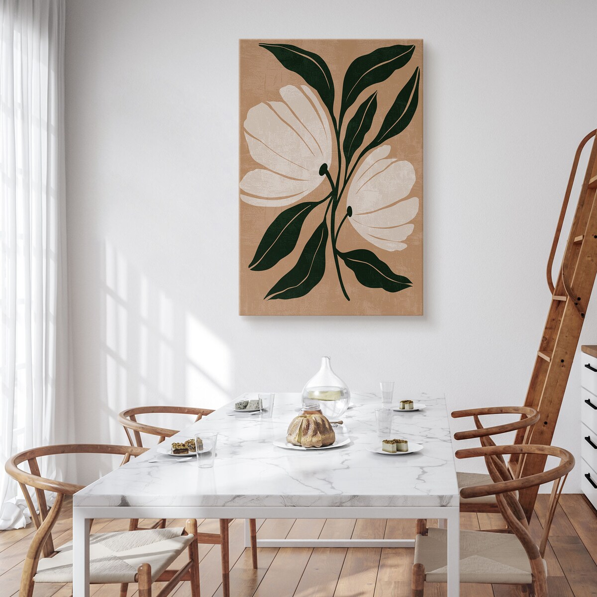 Obraz Akwarelowe Białe Kwiaty Polne 30x40cm