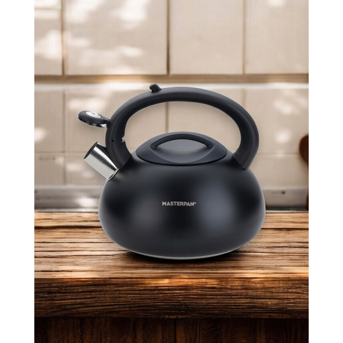 Duży Czarny Tradycyjny Czajnik Z Gwizdkiem Stalowy 3L Na Indukcję Gaz