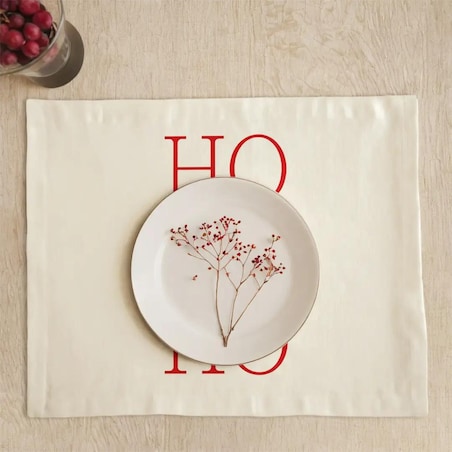 Podkładki świąteczne - HO HO HO - czerwone