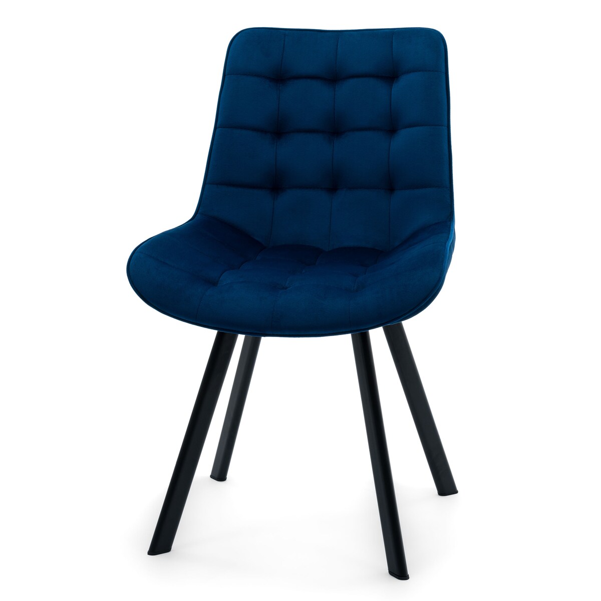 KRZESŁO TAPICEROWANE WELUROWE DO SALONU JADALNI GLAMOUR GRANATOWE TORI