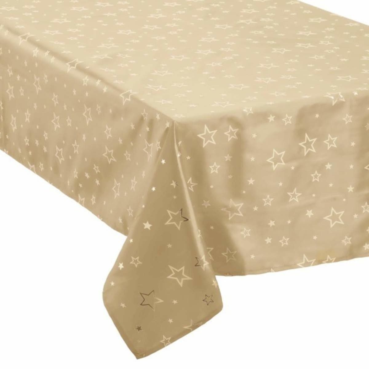 Obrus świąteczny, złoty w złote gwiazdki, FESTOSO 240x140 cm