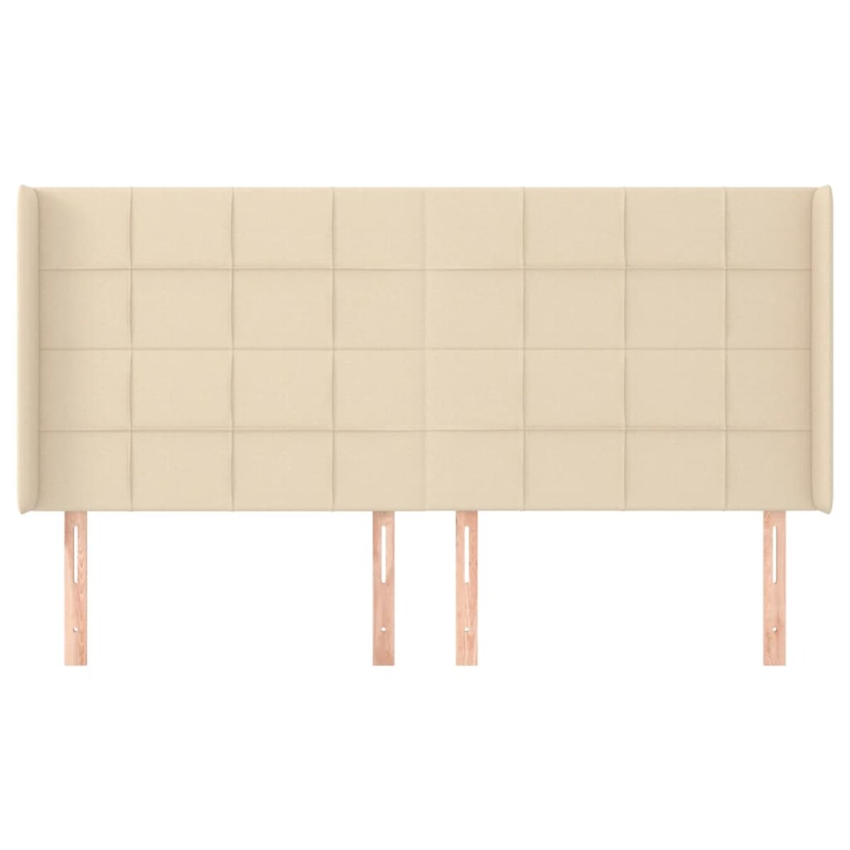 vidaXL Zagłówek uszak, kremowy, 163x16x118/128 cm, tkanina