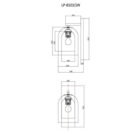 Kinkiet Light Prestige Elaris dymny 1 x E27 1 szt.