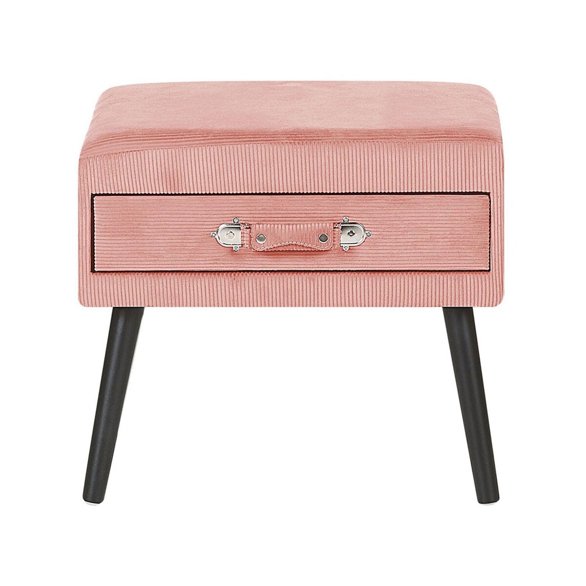 Stolik nocny sztruksowy różowy EUROSTAR