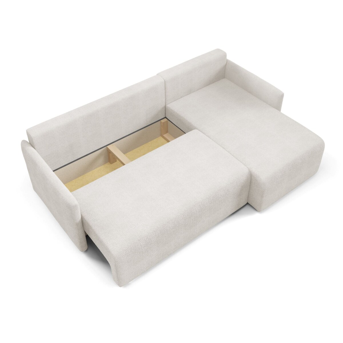 Narożnik z funkcją spania VALIA i pojemnikiem na pościel, beżowy