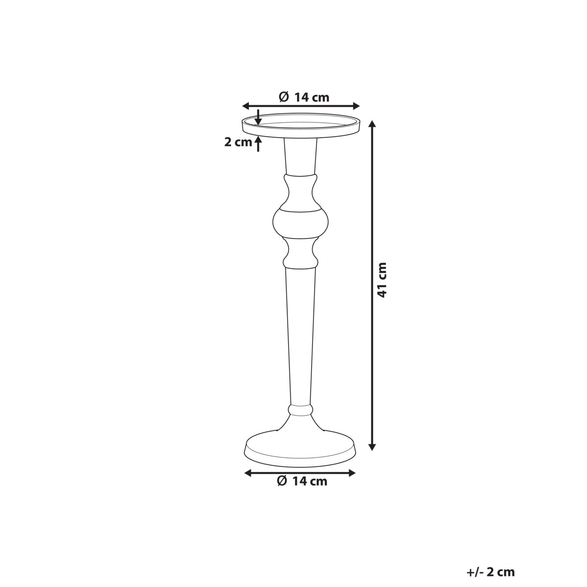 Świecznik SANAFA Metal 41 cm Srebrny