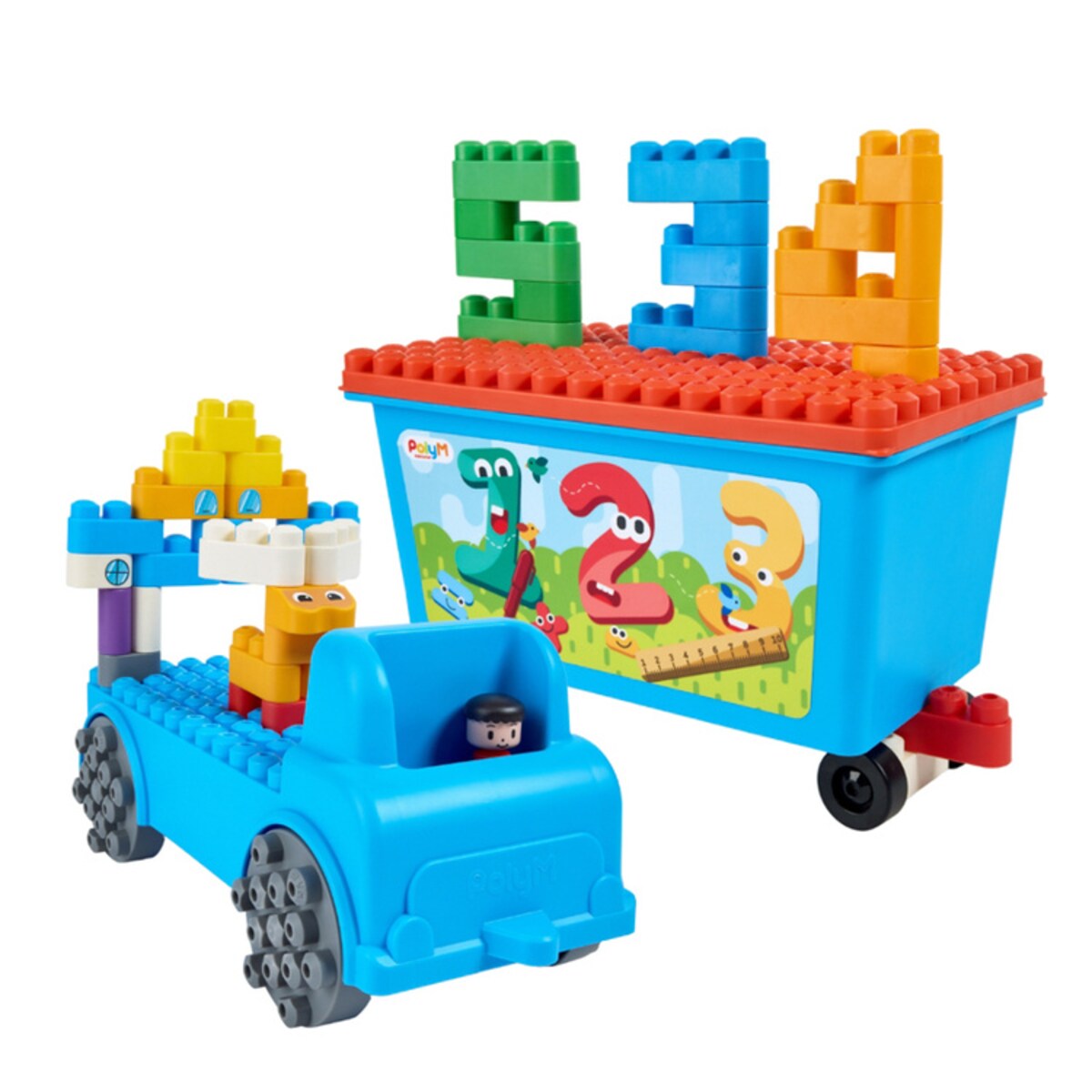 Miękkie Klocki Konstrukcyjne w Aucie Licz i Baw Się - Laweta 114 el. 18m+ PolyM