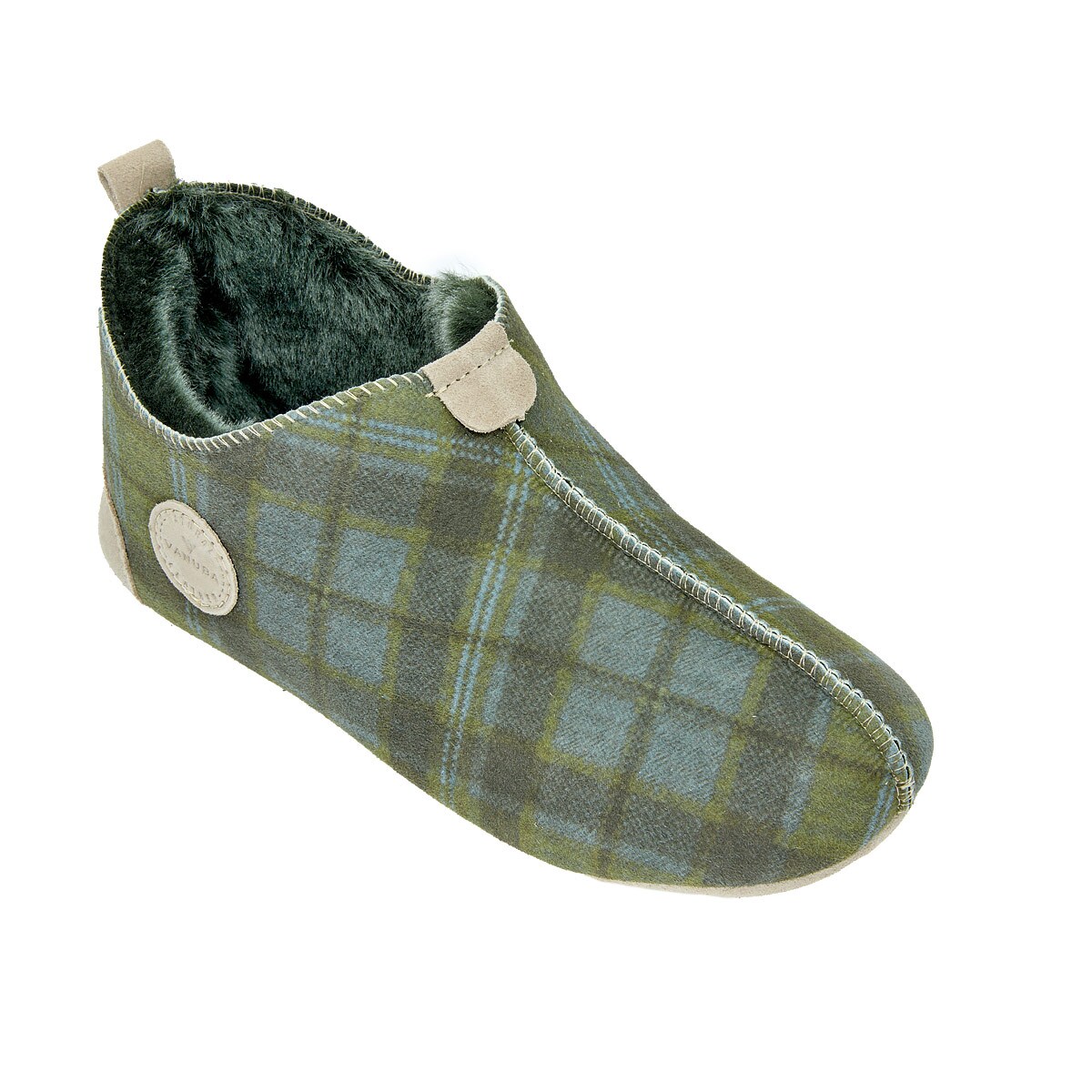 Kapcie damskie OXFORD Tartan zielone 39
