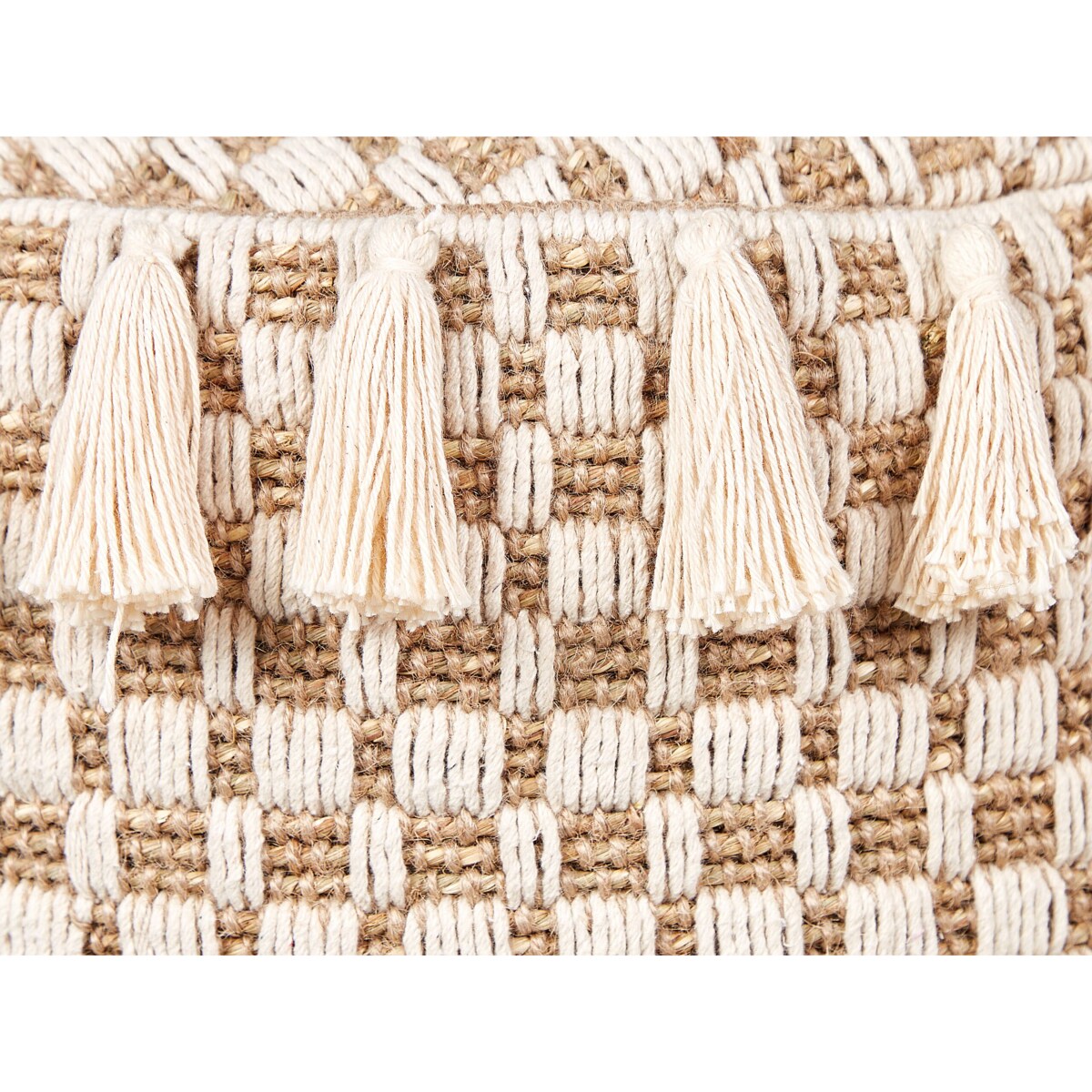 Puf pleciony 50 cm beżowy PIRAK