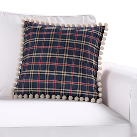 Poszewka Wera na poduszkę 45x45 granatowo-czerwona kratka