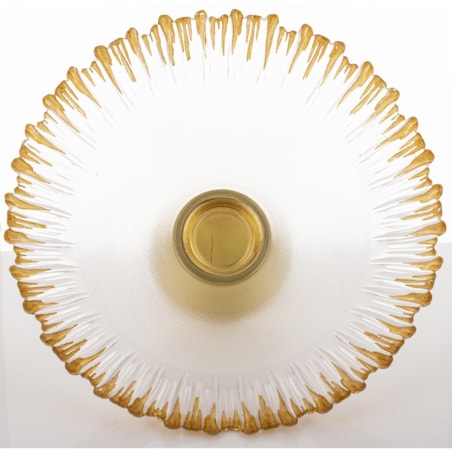 Patera szklana na złotej nóżce 15x33x33 cm SINHA-2 głęboka