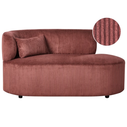 Szezlong lewostronny VANVEY Sztruks Czerwony