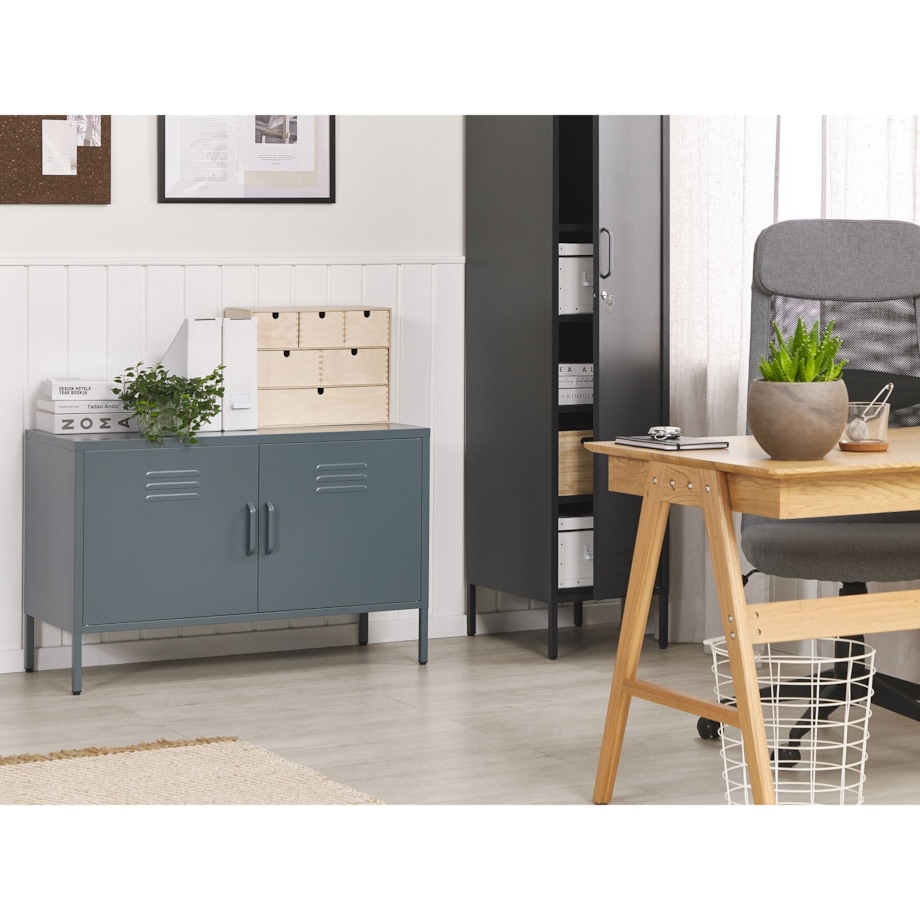 Szafka dwudrzwiowa metalowa szara URIA