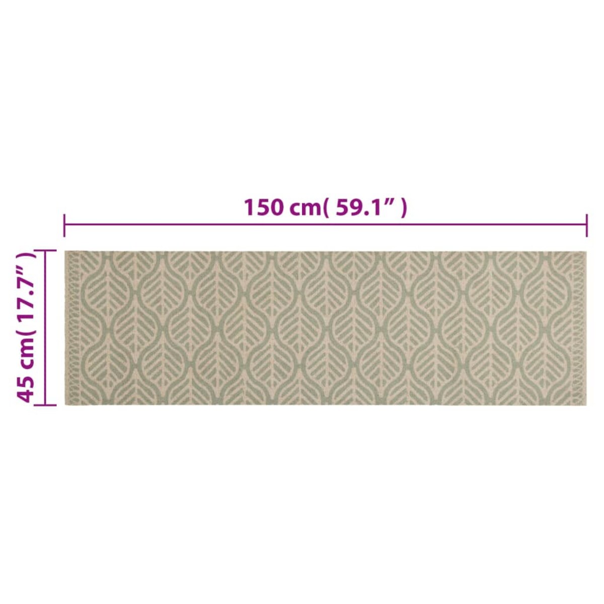 vidaXL Dywanik kuchenny, wzór w liście, 45x150 cm, aksamitny