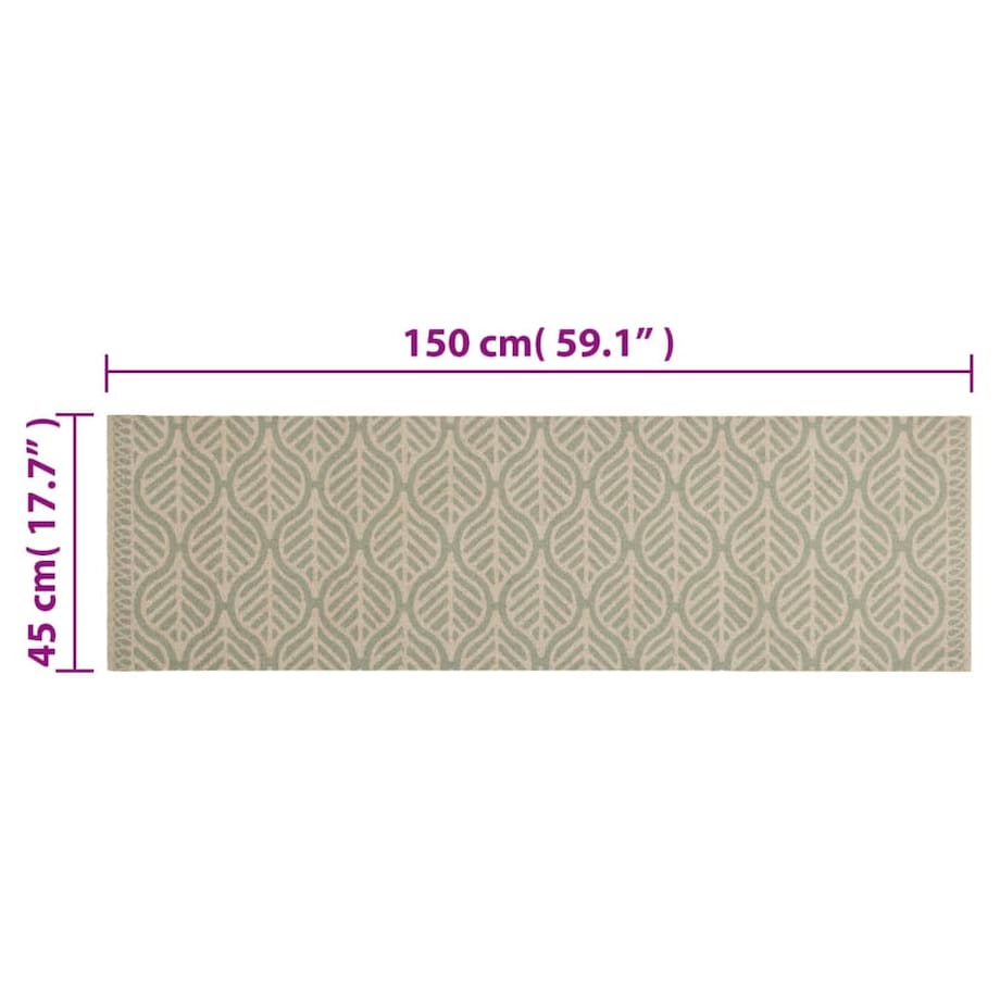 vidaXL Dywanik kuchenny, wzór w liście, 45x150 cm, aksamitny