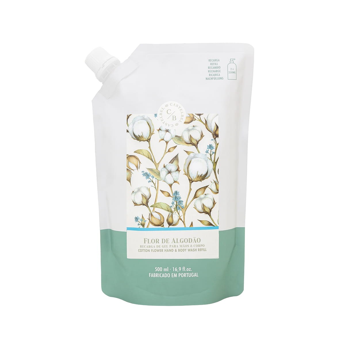 Żel do rąk i ciała Castelbel Cotton Flower Uzupełnienie 500ml