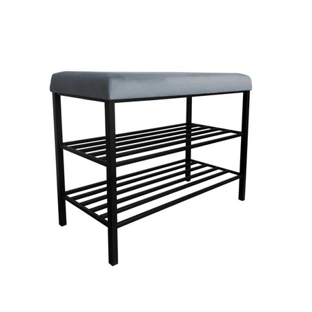 Stojak na buty z siedziskiem GAJA BL06 czarny/szary błękit