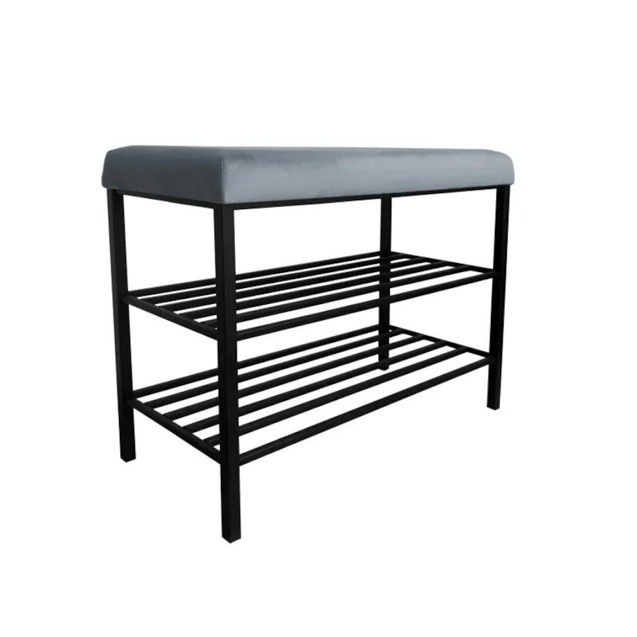 Stojak na buty z siedziskiem GAJA BL06 czarny/szary błękit