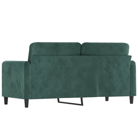 vidaXL Sofa 2-osobowa, ciemnozielona, 140 cm, tapicerowana aksamitem