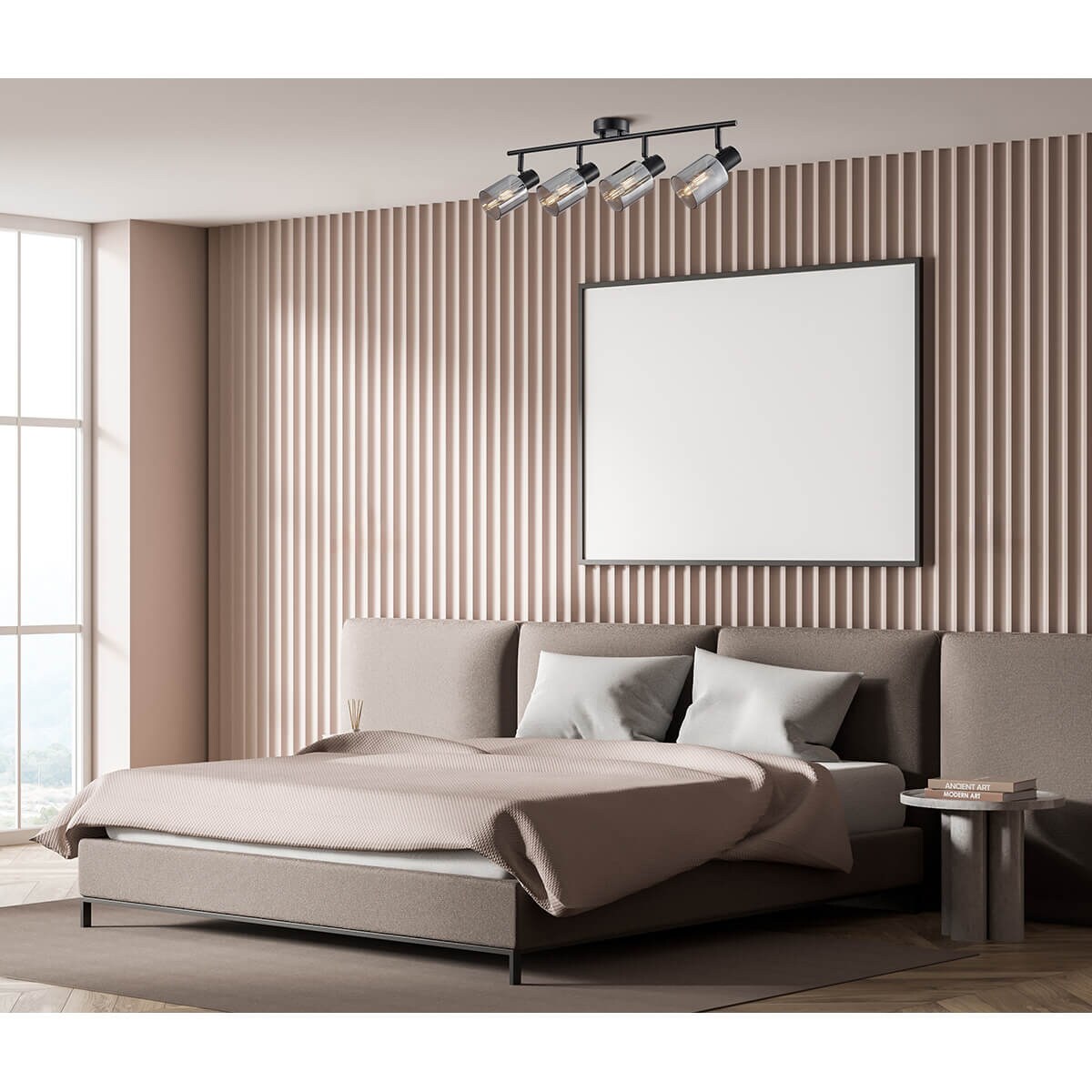 Lampa z regulacja przysufitowa Santia SPL-65342-4-BK-SG Italux czarny szary