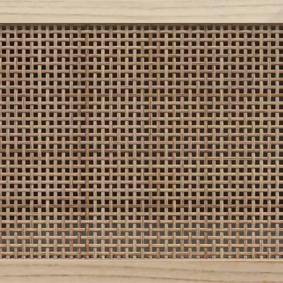 vidaXL Stolik pod TV, brązowy, 80x30x40 cm, drewno sosnowe i rattan