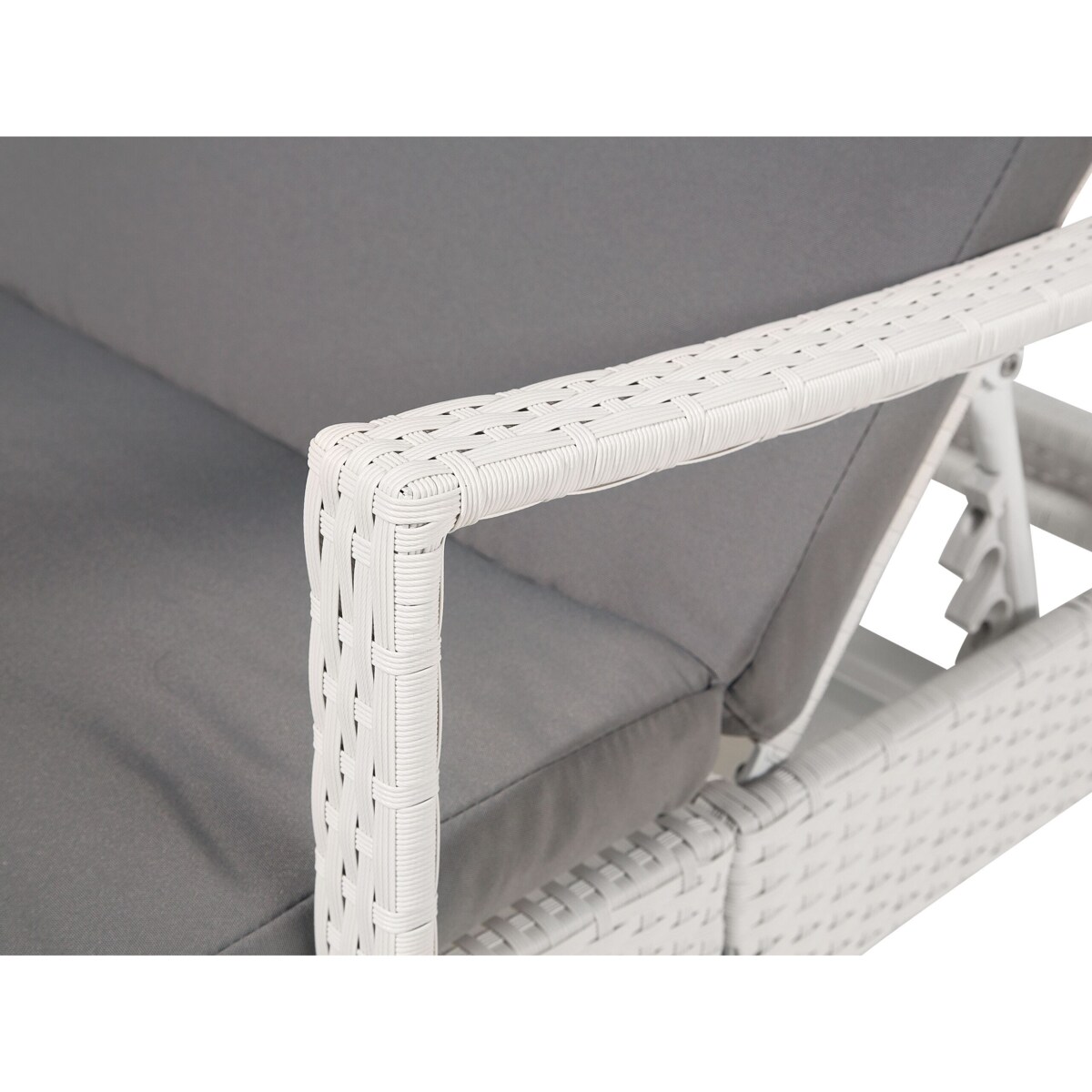 Leżak ogrodowy z technorattanu biały VASTO