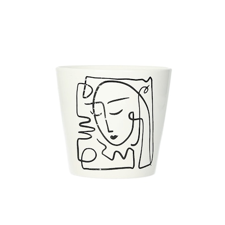 Osłona na doniczkę Face II 12cm, ⌀13 x 12 cm