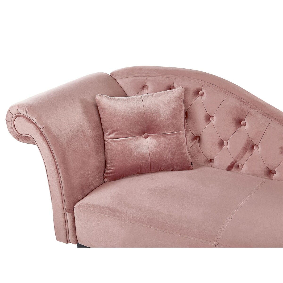 Szezlong welurowy lewostronny różowy LATTES