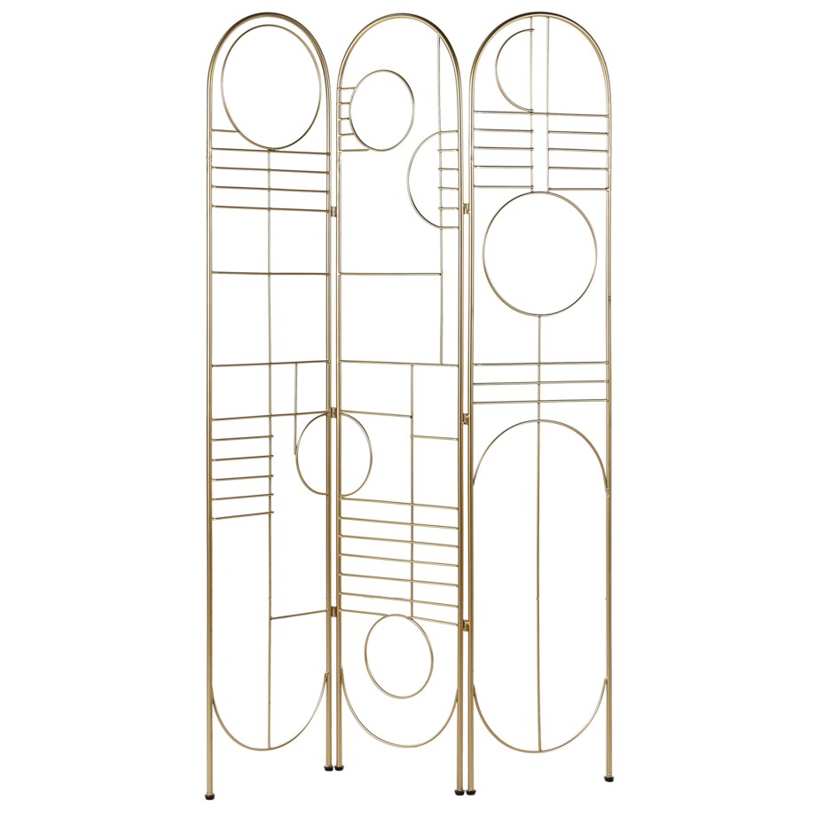3-panelowy składany parawan pokojowy metalowy 100 x 170 cm złoty TURANIA