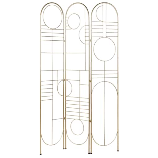 3-panelowy składany parawan pokojowy metalowy 100 x 170 cm złoty TURANIA