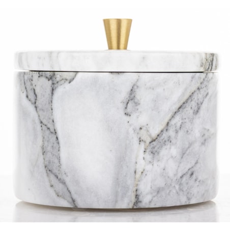 Okrągły pojemnik dekoracyjny 8,5x10x10 cm RAFI biały