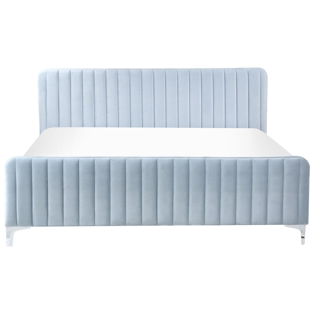 Łóżko Welur LUNAN 180 x 200 cm Błękitny