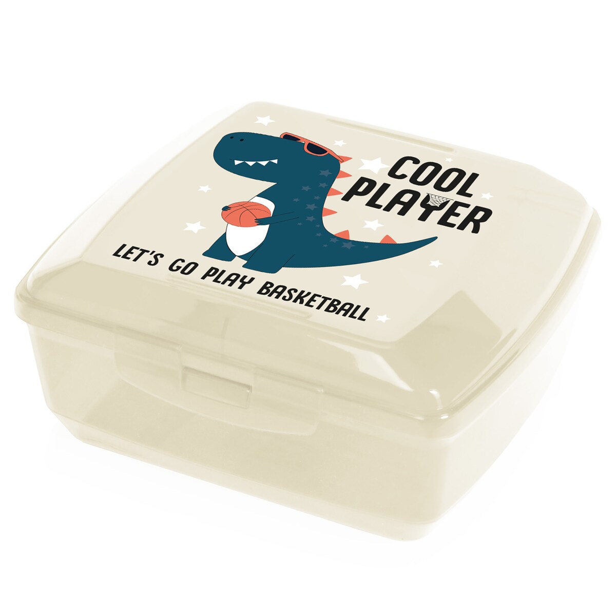 Pojemnik Śniadaniowy Dla Dzieci Lunchbox Na Śniadanie Chlebak Dziecięcy Dinozaur Beżowy