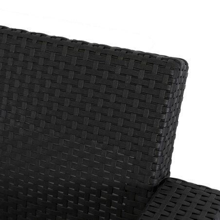 Narożnik Kanapa Rattanowa Ławka Ogrodowa Na Taras Ogród Czarna INDIANA