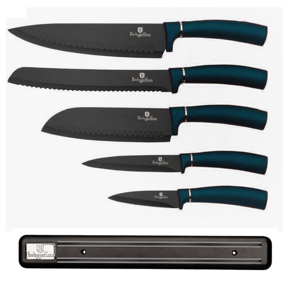 Zestaw noży z listwą magnetyczną 6 elementów BERLINGER HAUS Aquamarine