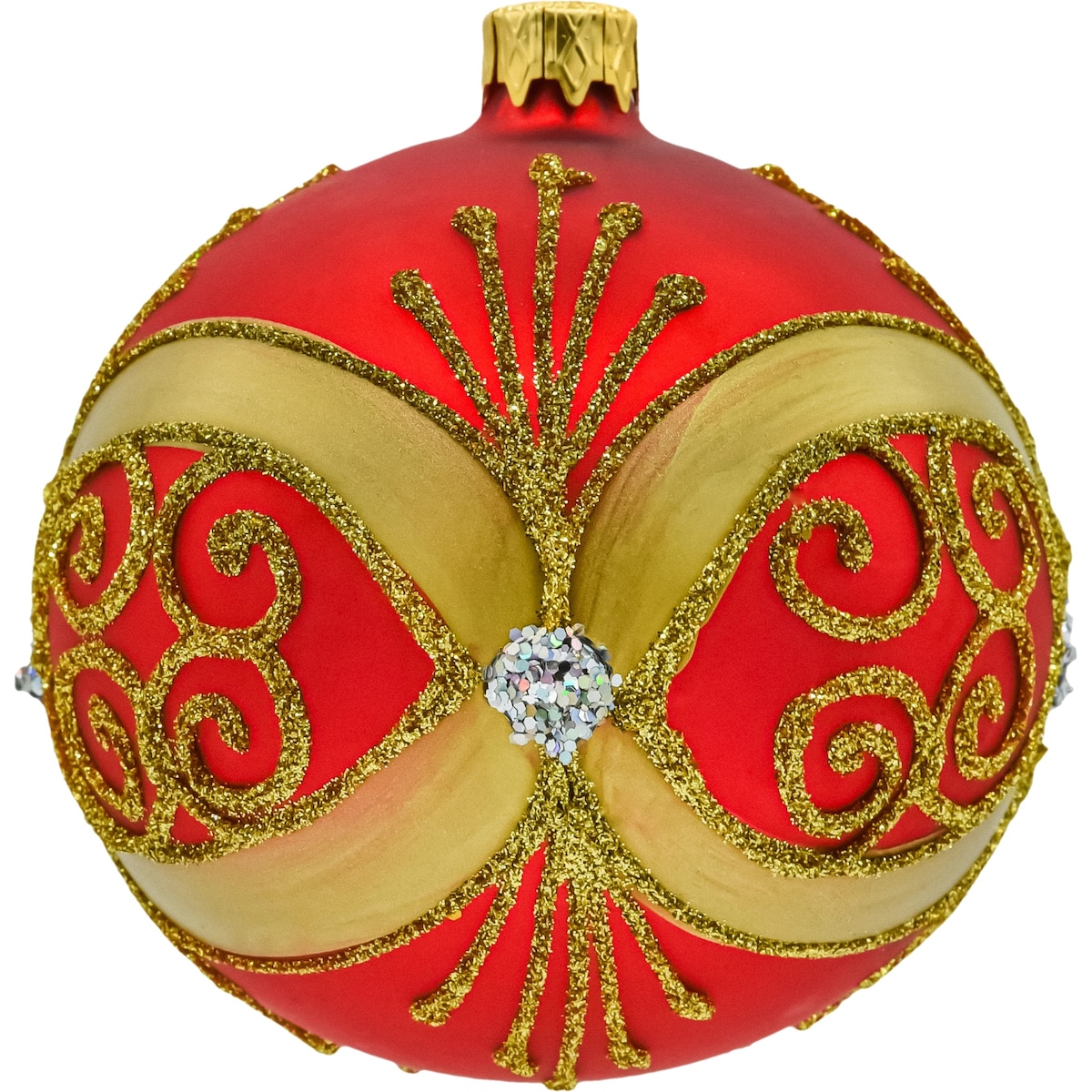 Bombki okrągłe czerwono-złoty zestaw