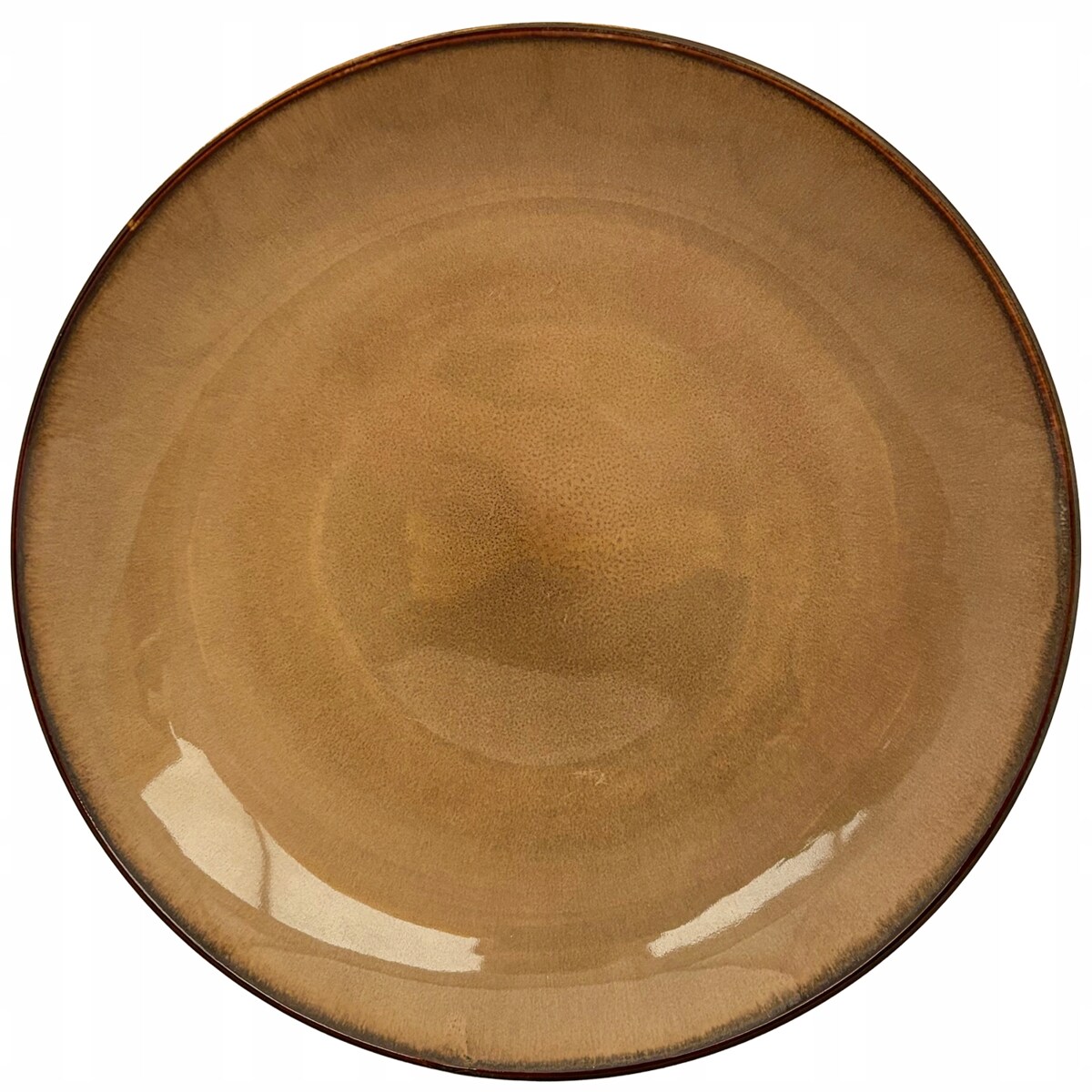 TALERZ OBIADOWY DUŻY 28CM CERAMICZNY BRĄZOWY NUGAT PŁYTKI PŁASKI NA SZTUKI
