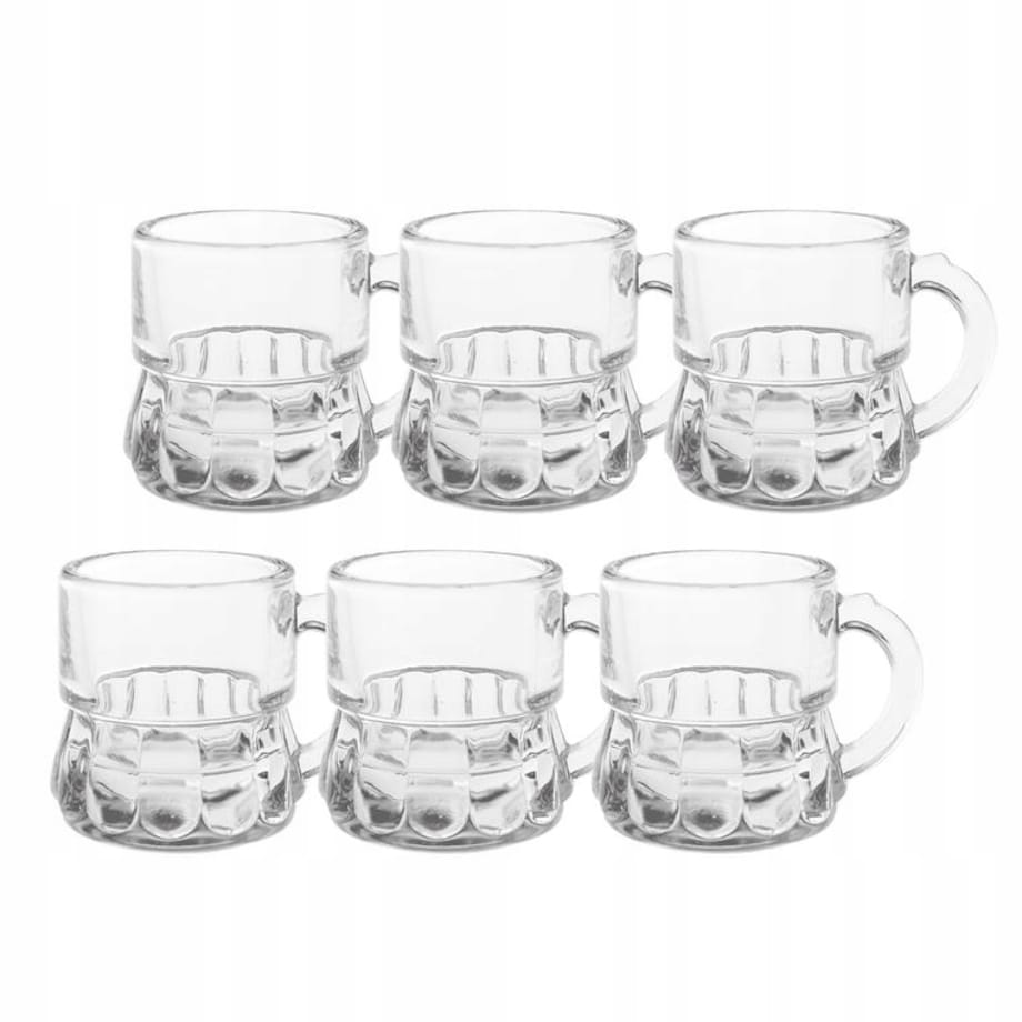 KIELISZKI DO ALKOHOLU WÓDKI kufle 25 ml 6szt z uchwytem na prezent imprezę